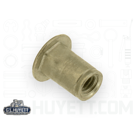 AVK Rivet Nut, #8-32 Thread Size, 3/8 in Flange Dia., .385 in L, Steel BTI-AHS4T-832-80/B